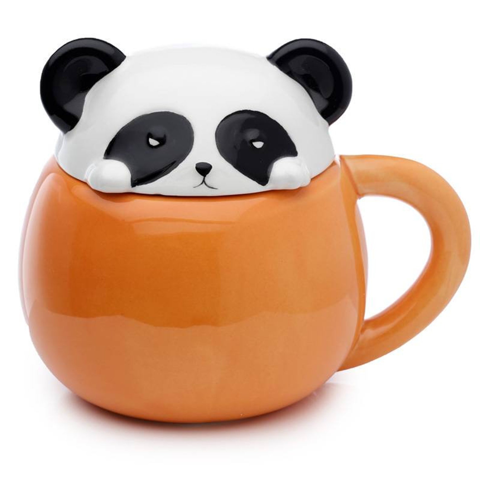 Peeping Lid Ceramic Lidded Animal Mug Mopps Pug Cat Panda Etsy UK