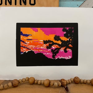 Joshua Sky - Original Handprinted Linocut