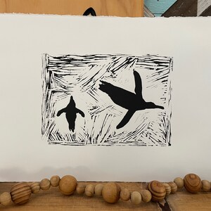 From Below (B&W) - Original Handprinted Linocut