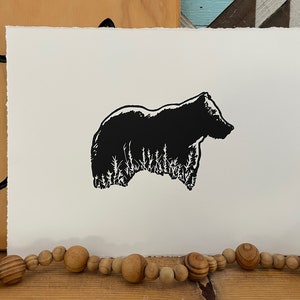 Bear - Original Handprinted Linocut