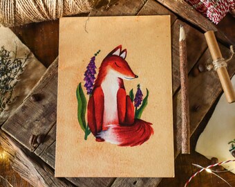Red Fox Country Wild Animal Art Print for Minimal Home Decor| Woodland Wildlife Rustic Farmhouse Wall Art