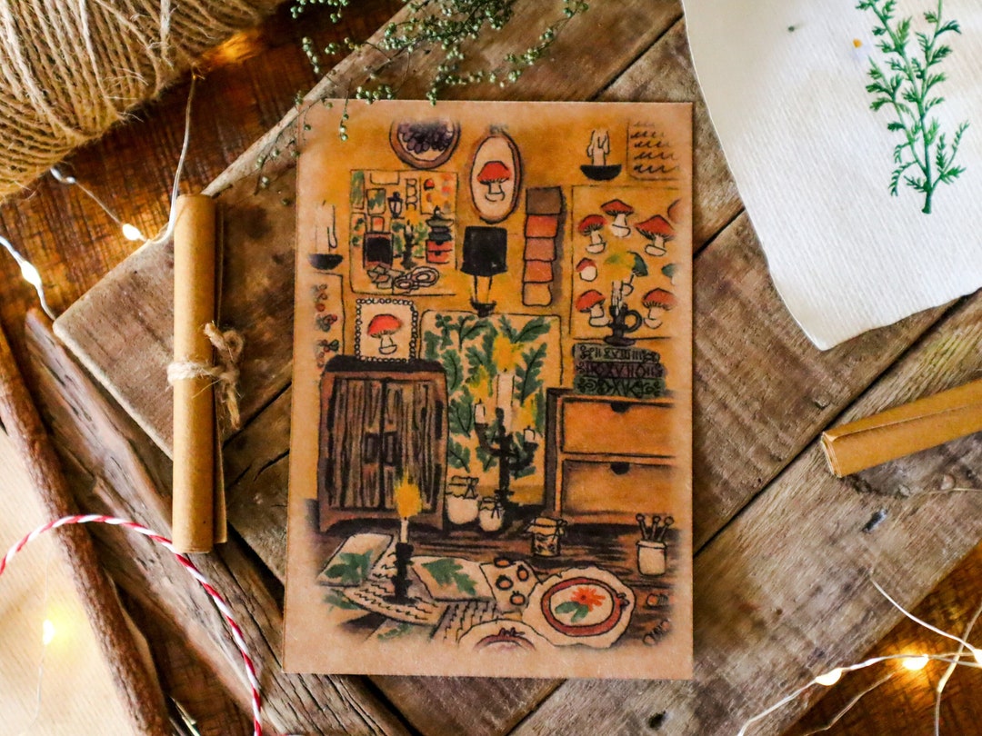 Table Postcards Embroidery Table Postcard Art for Embroiderer Gift Vintage Cottage Art ...