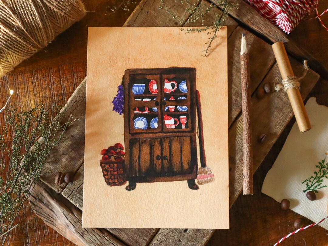 Vintage Kitchen Art Print for Cottage Home Decor Rustic