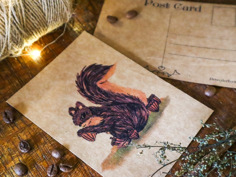 Home Squirrel Vintage Postcard Country Animal A6 Notecard Rustic Postal Card for Wildlife Photographer image 4