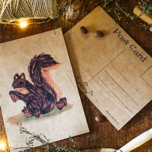 Home Squirrel Vintage Postcard Country Animal A6 Notecard Rustic Postal Card for Wildlife Photographer image 5