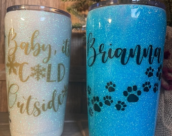 Personalized Glitter Tumbler