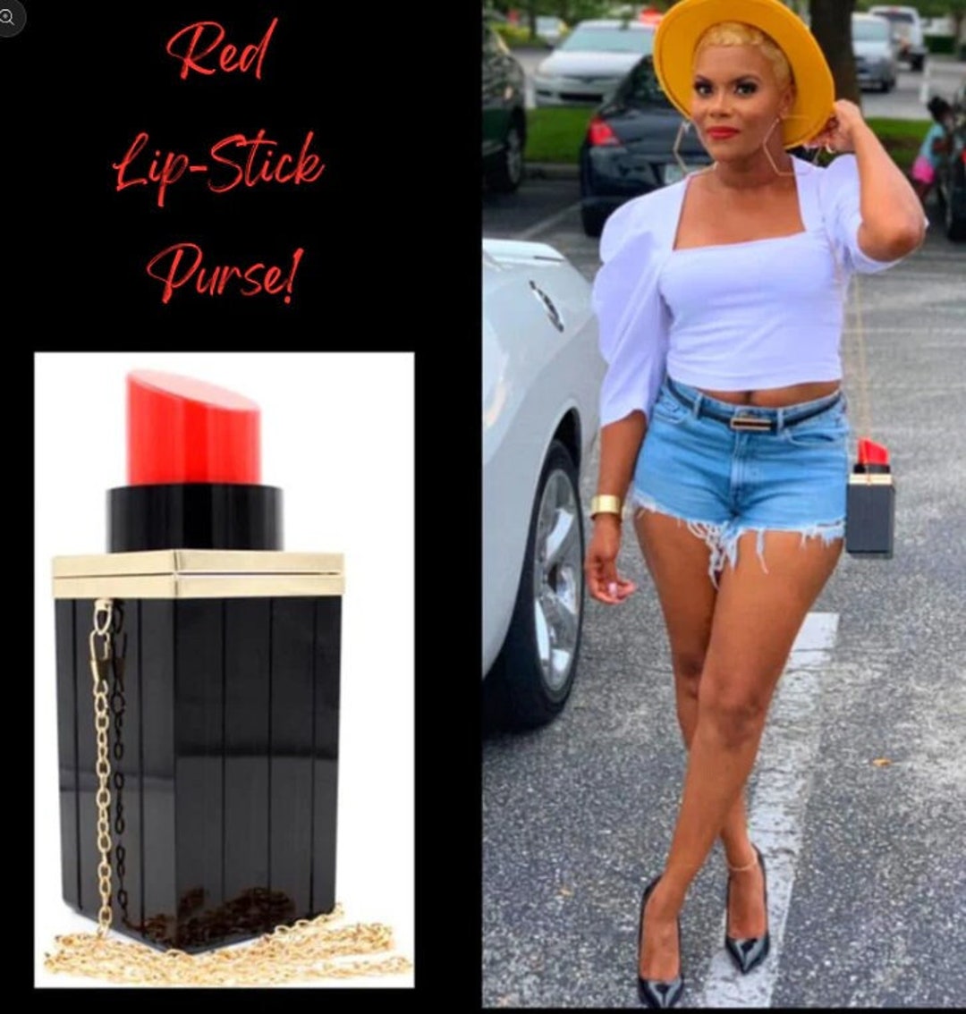 Lipstick Fashion Crossbody Purse Etsy