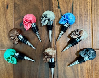 Anatomical Skull Bottle Stopper, Gothic Barware, Sculpture Decor