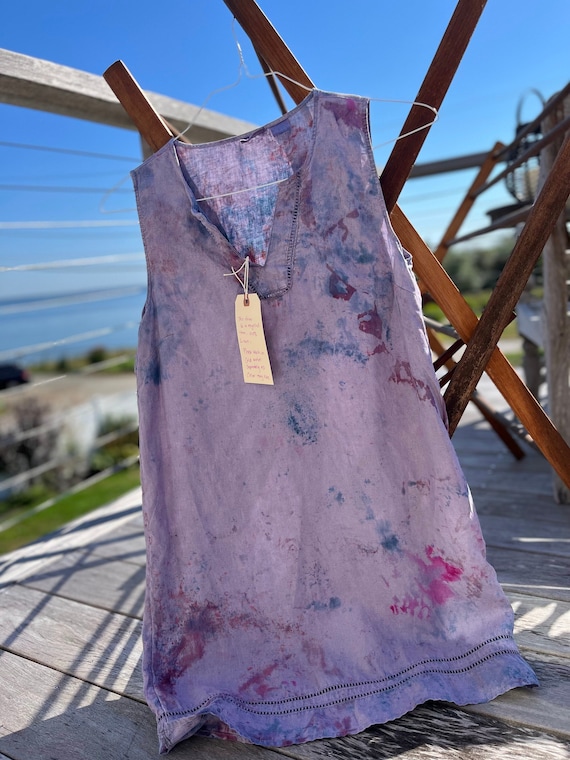 Women's Sigrid Olsen XS Linen Sleeveless Dress Tie Dyed - Etsy