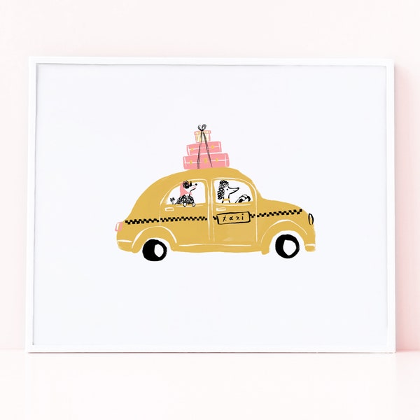 Taxi Poodle – 8x10 art print