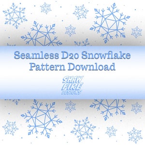 D20 Snowflake Pattern *Instant Digital Download* png. files / DnD Pattern / Winter Design / TTRPG Wallpaper