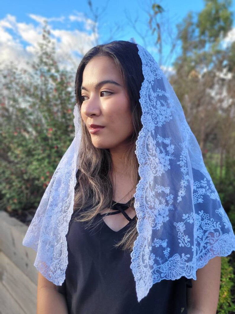 d shape and long veil PRE ORDER OF Cause of Our Joy Catholic chapel veil mantilla white church veil