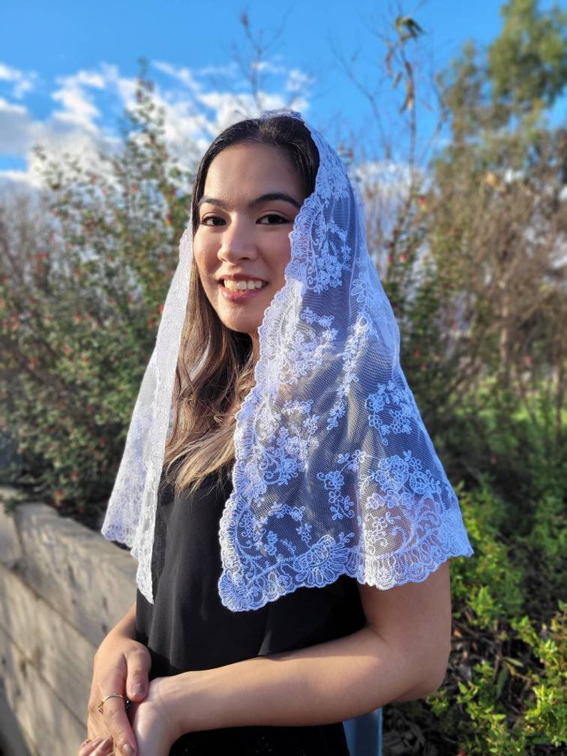 d shape and long veil PRE ORDER OF Cause of Our Joy Catholic chapel veil mantilla white church veil