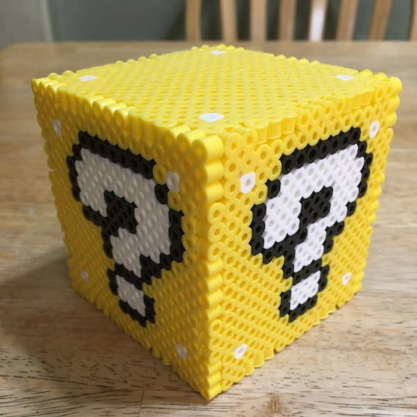 Perler Bead Super Mario Question Mark Cube