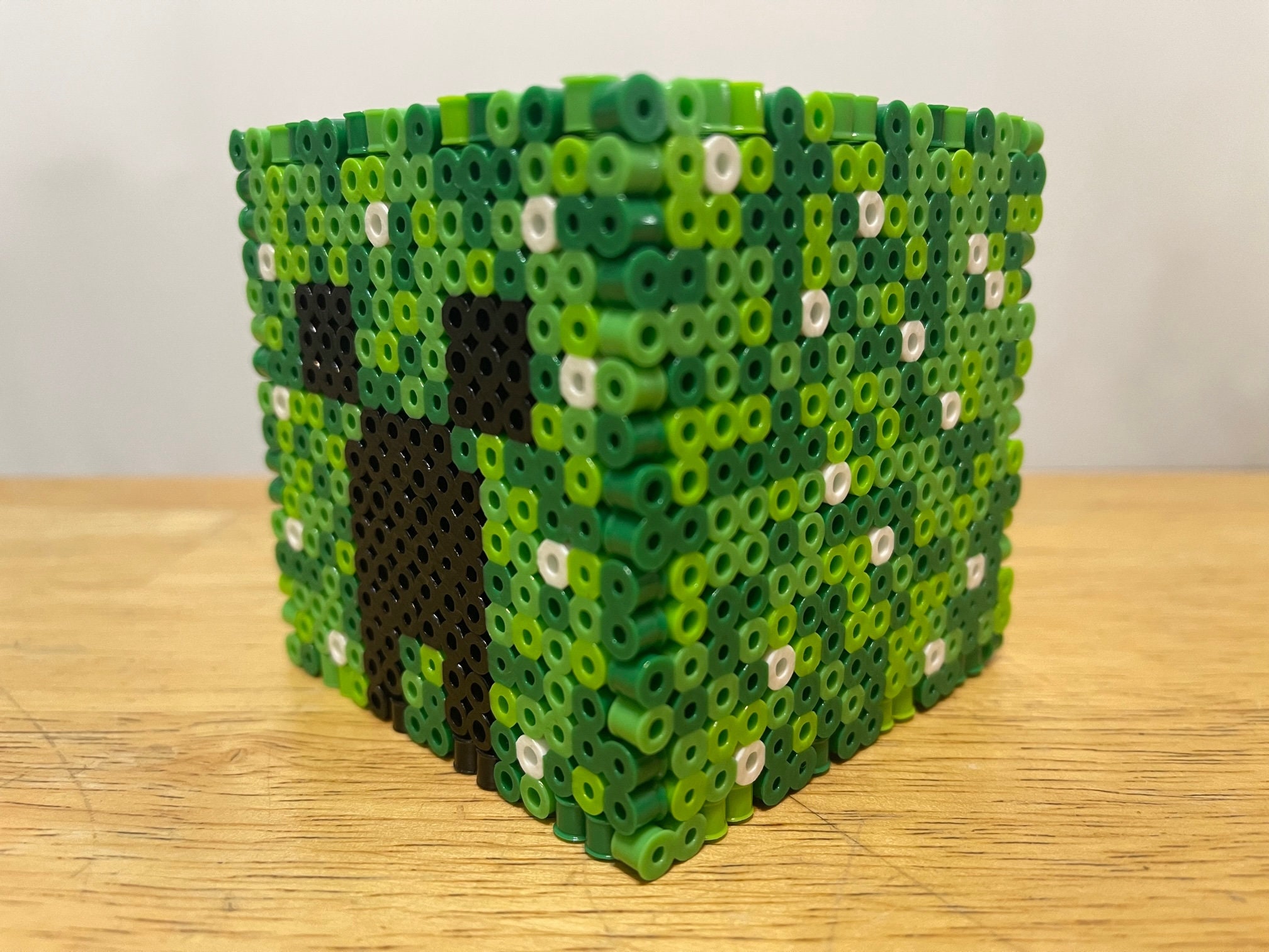 Perler Bead Minecraft Creeper Keepsake Box/piggy Bank Etsy UK