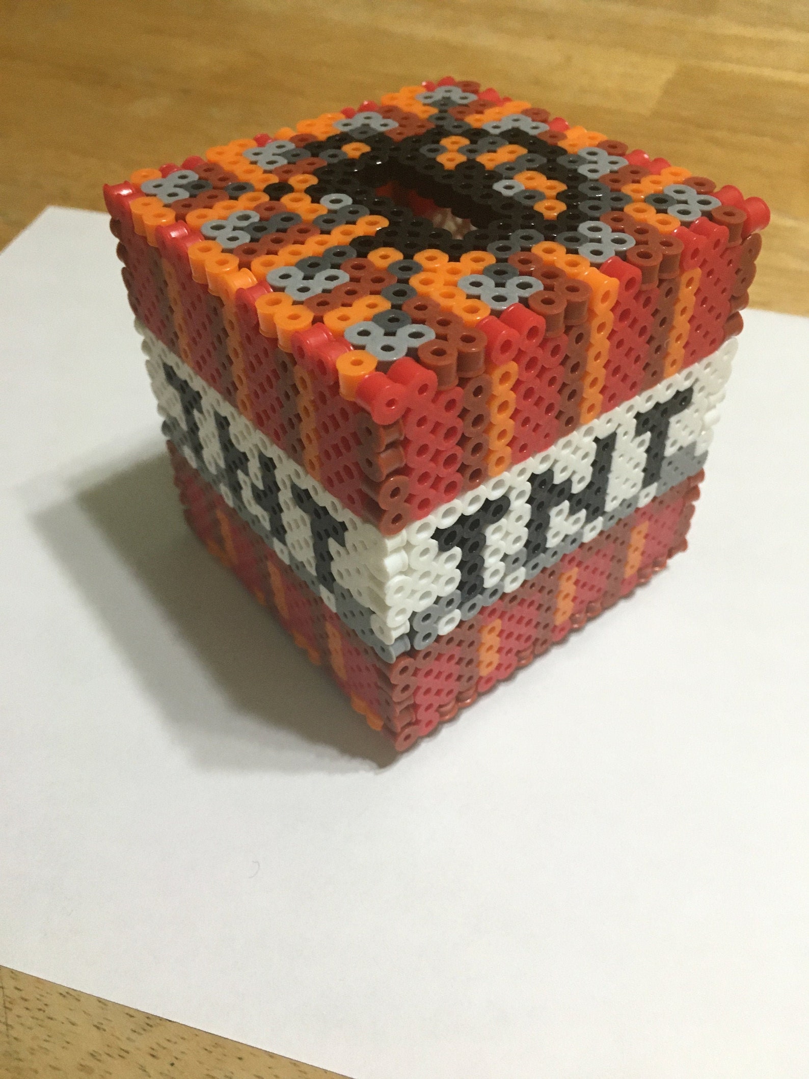 Perler Bead Minecraft TNT Keepsake Box/ Piggy Bank Etsy