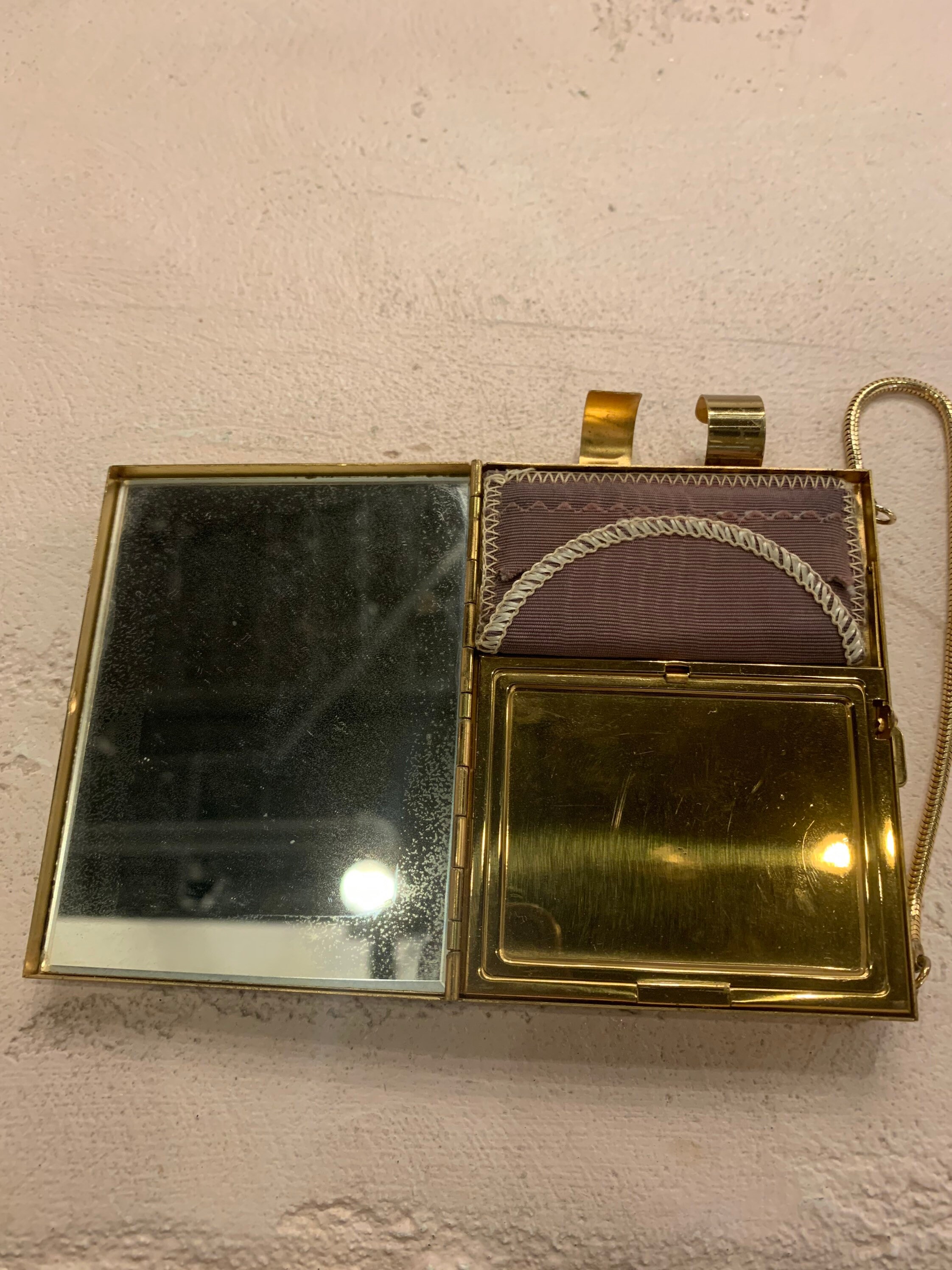 Vintage Gold tone Minaudiere Evening Bag Cigarette Compact Etsy