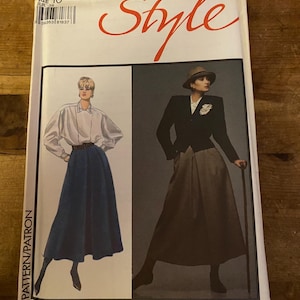 Style 4891 Sewing Pattern, Alfred Sung Womens Iconic Nipped Waist Jacket, Blouse & Skirt Size 10.  Vintage Pattern