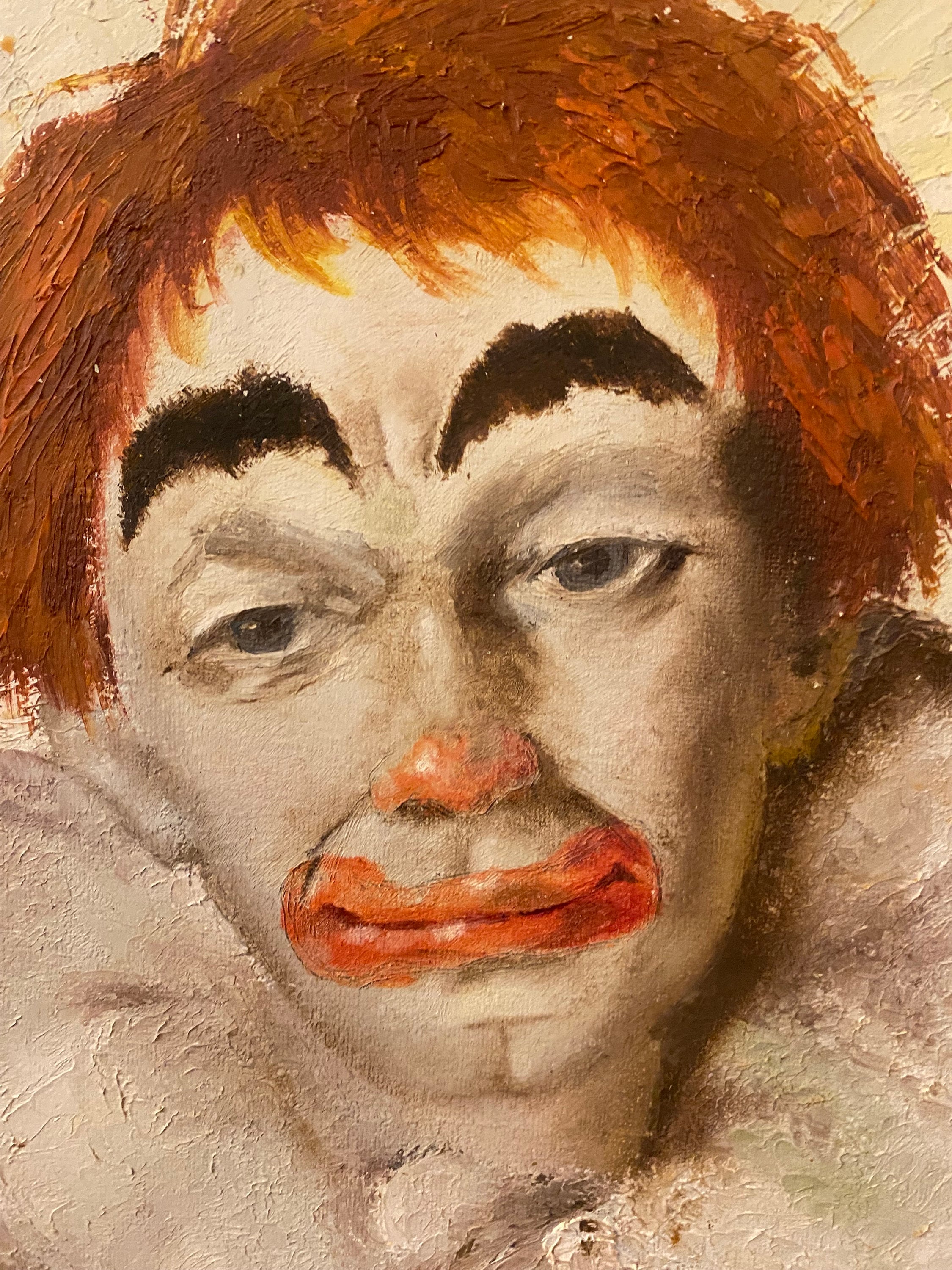 ヴィンテージ サイン入り オリジナル 悲しいピエロ 額入り油絵 - Etsy 日本