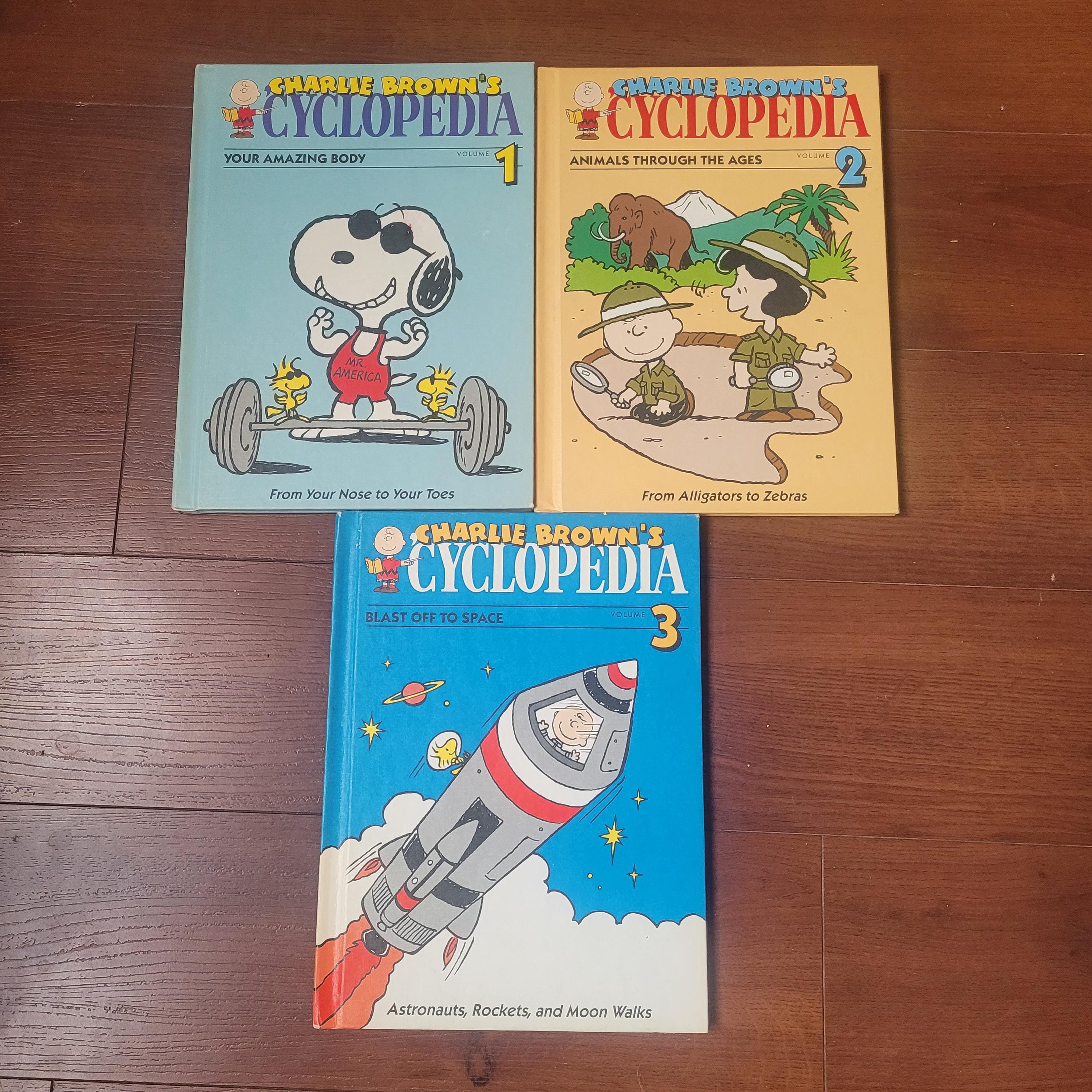 1990 Charlie Brown Cyclopedia Volume 1,2 and 3 by Funk & Wagnalls