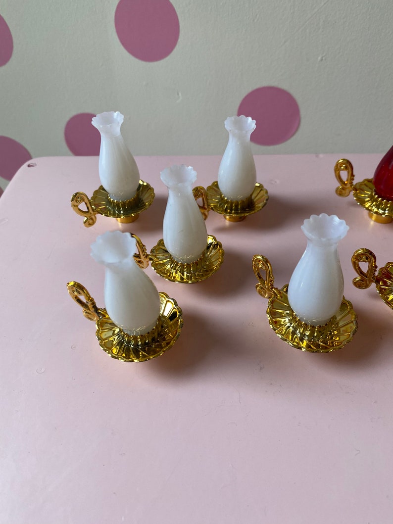 10 VTG Christmas Lantern Tree Light Covers Plastic Lantern Christmas Light Caps Retro Christmas