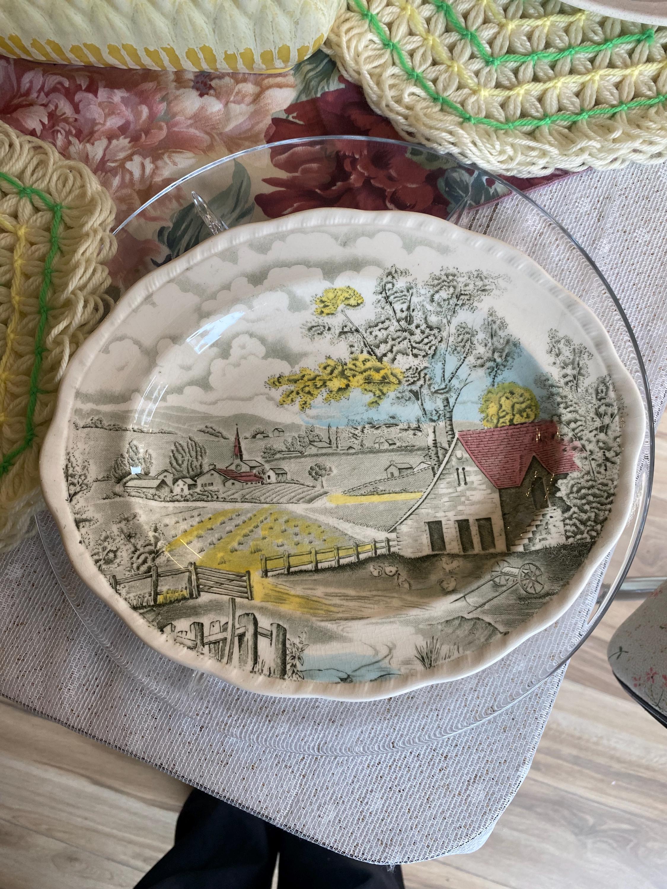 Vintage Alfred Meakin Home Pastures Platter England Scenic Farm 