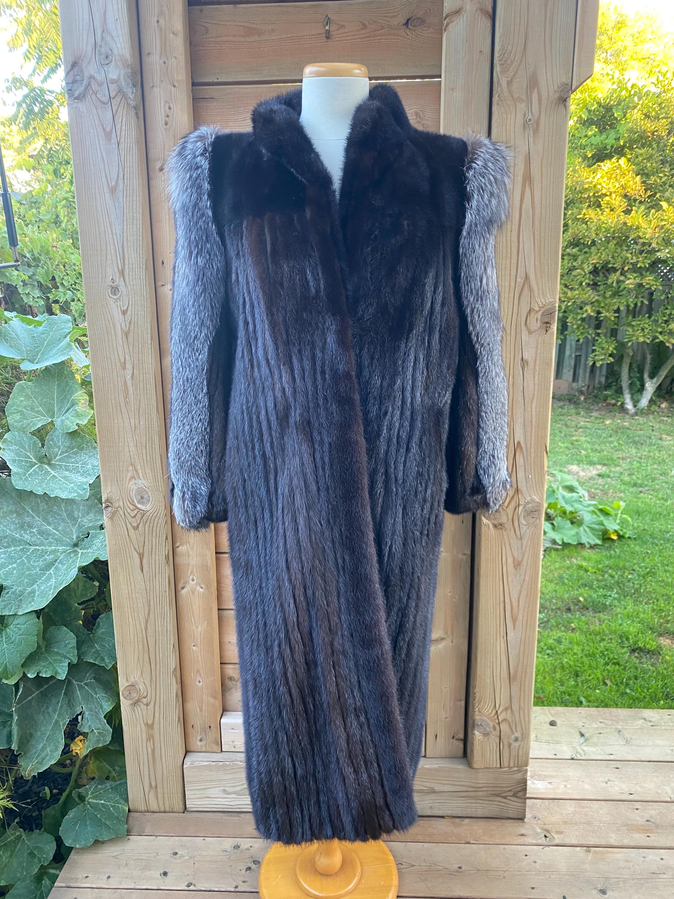 Vintage 1980s Full-length Mink and Silver Fox Fur Coat – D. Kindy