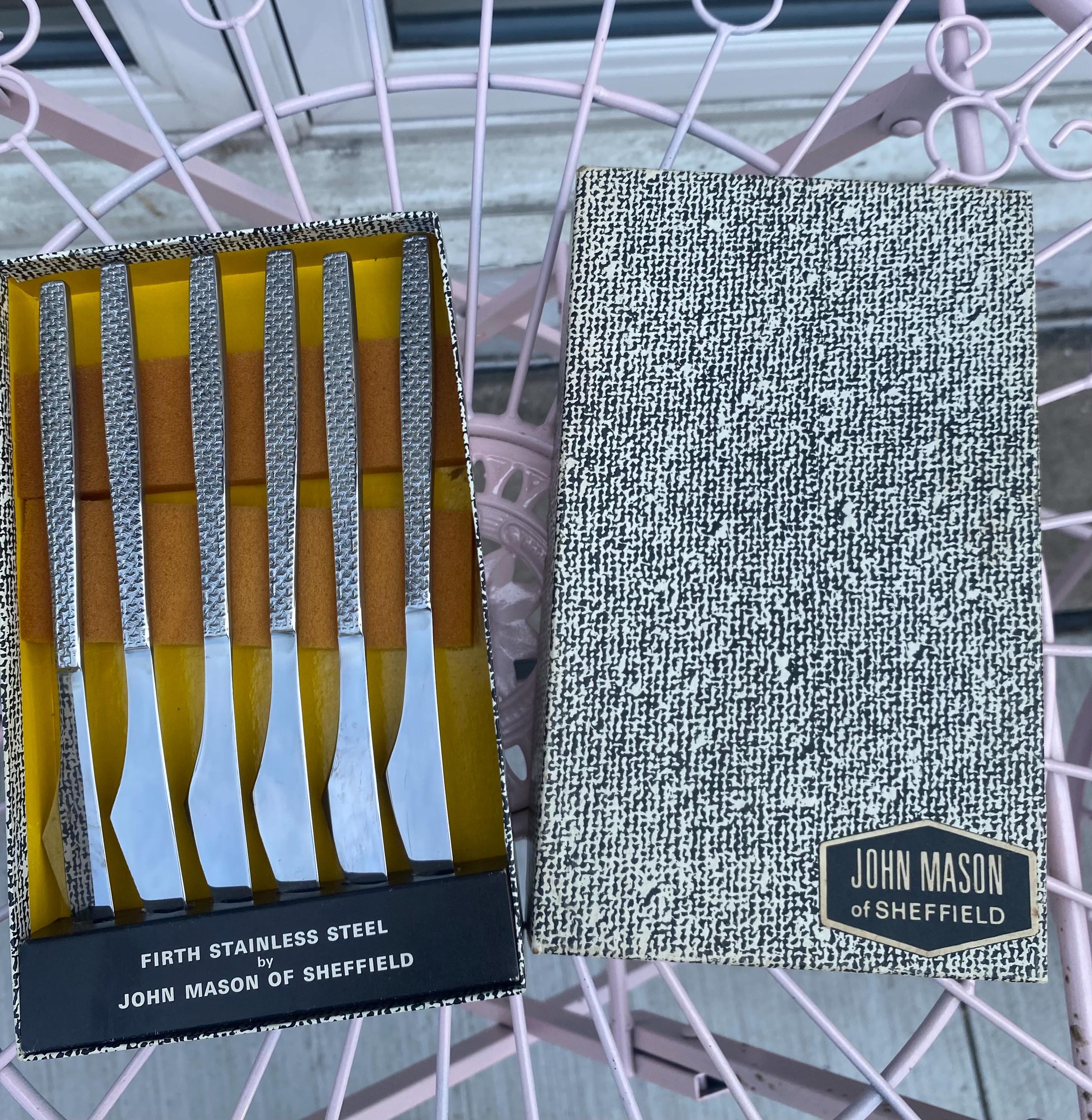Vintage John Mason of Sheffield Butter Knife Set – Boxed Firth 