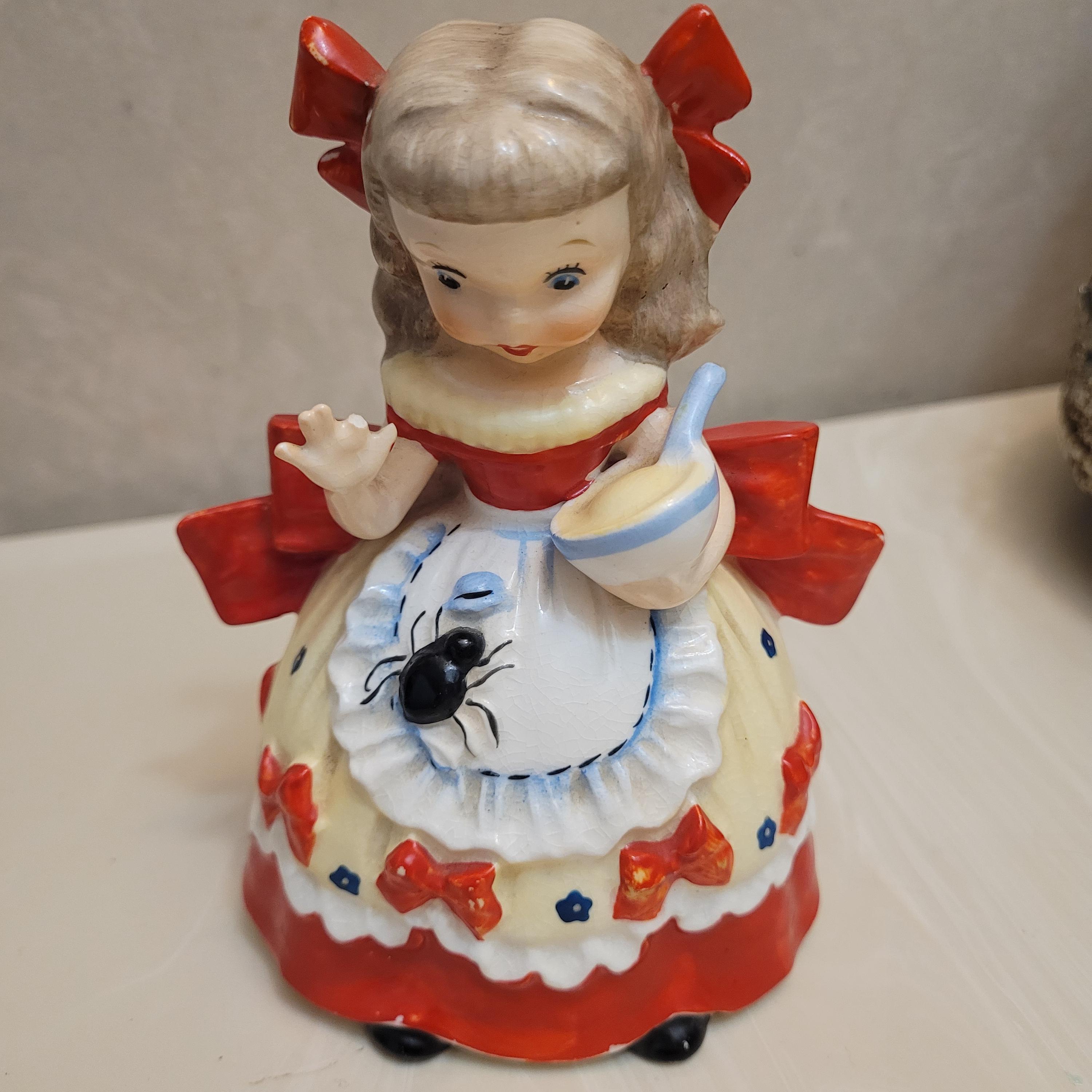 Vintage 1950s Napco “little Miss Muffet” Figurine – Nursery Rhyme