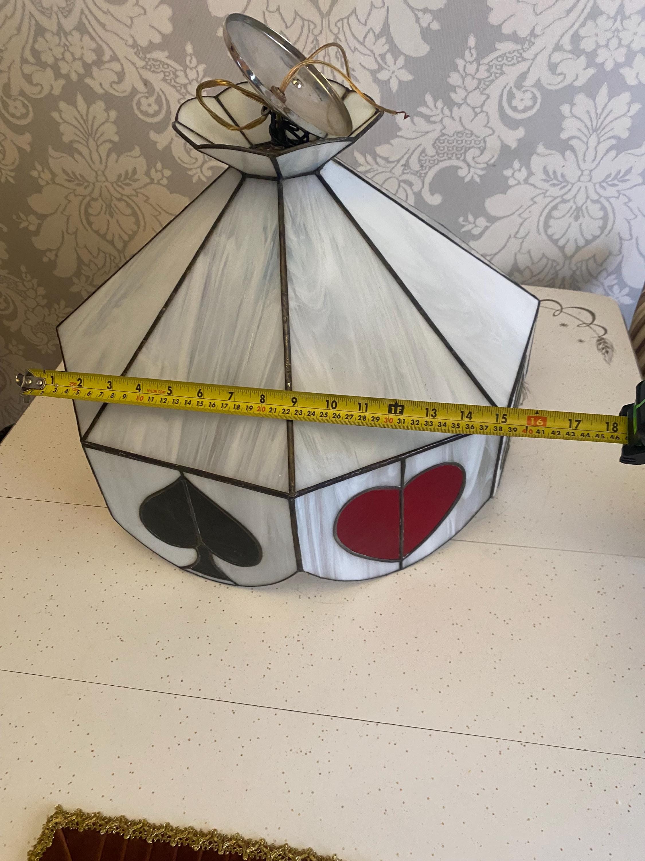 Vintage Stained Glass Pendant Light, Playing Card Suit Design - Etsy