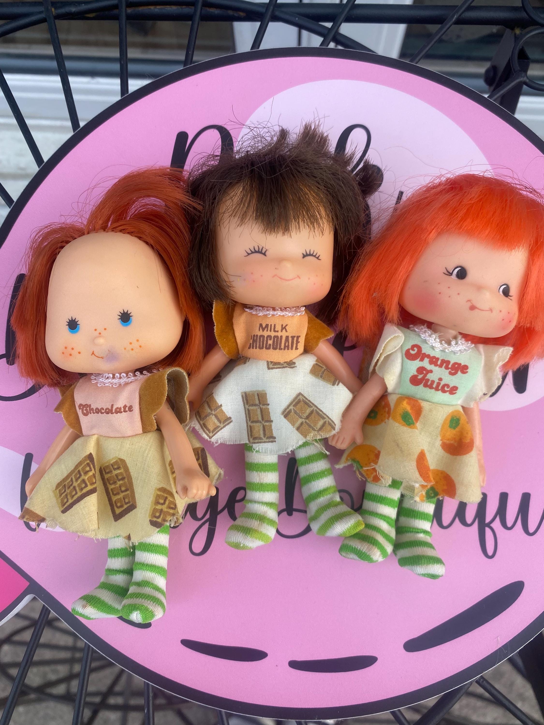 Vintage 1981 Bluebox Toys Strawberry Shortcake Clone Dolls;orange
