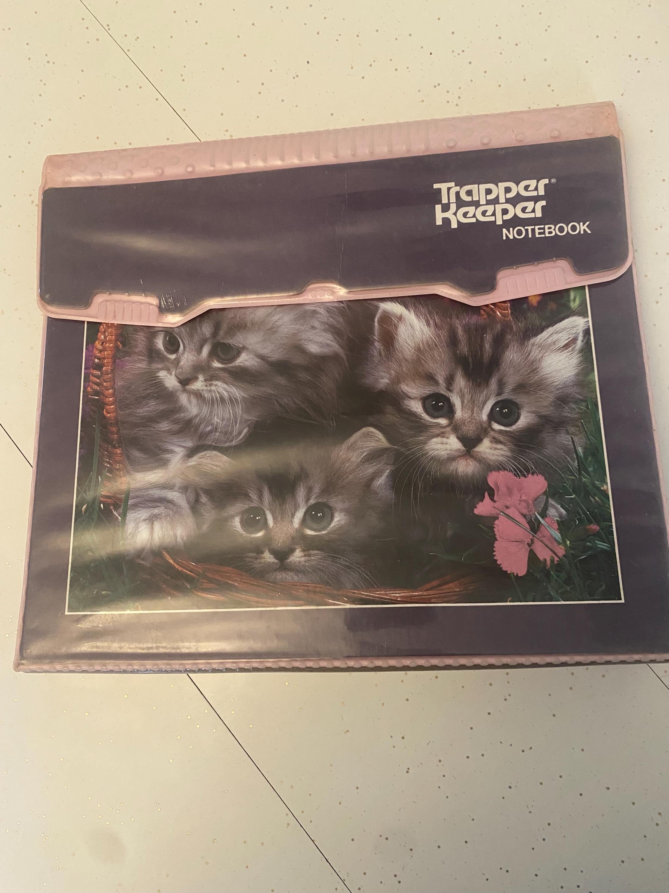 Vintage 1980s Mead Trapper Keeper Binder Kittens Cute Cat Notebook