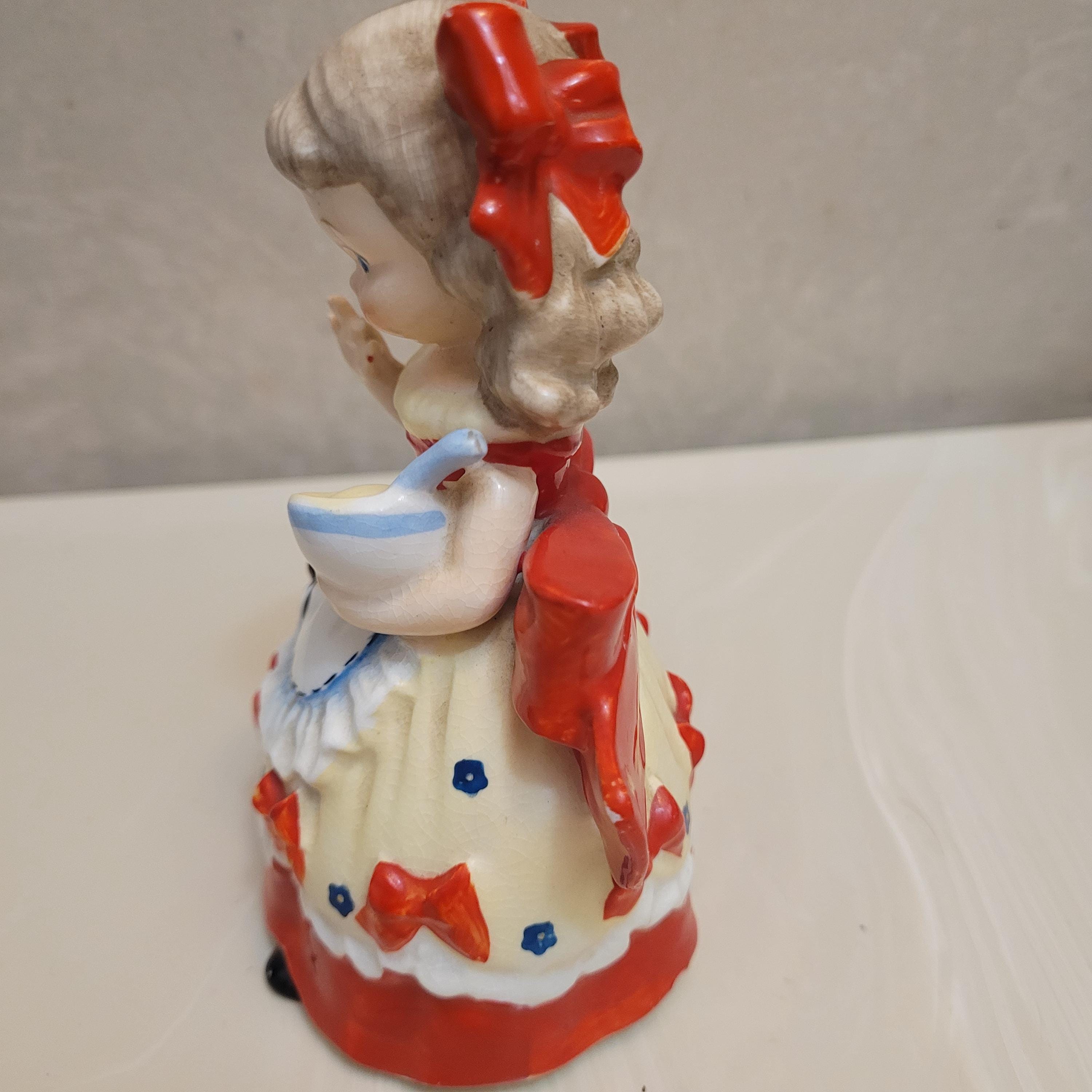USAヴィンテージ♡ぽっちゃり三つ編みのLITTLE MISS MUFFET♪ Vintage 1950s Napco “little Miss Muffet” Figurine – Nursery Rhyme