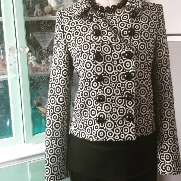 Milly Black and White Wool Jacket