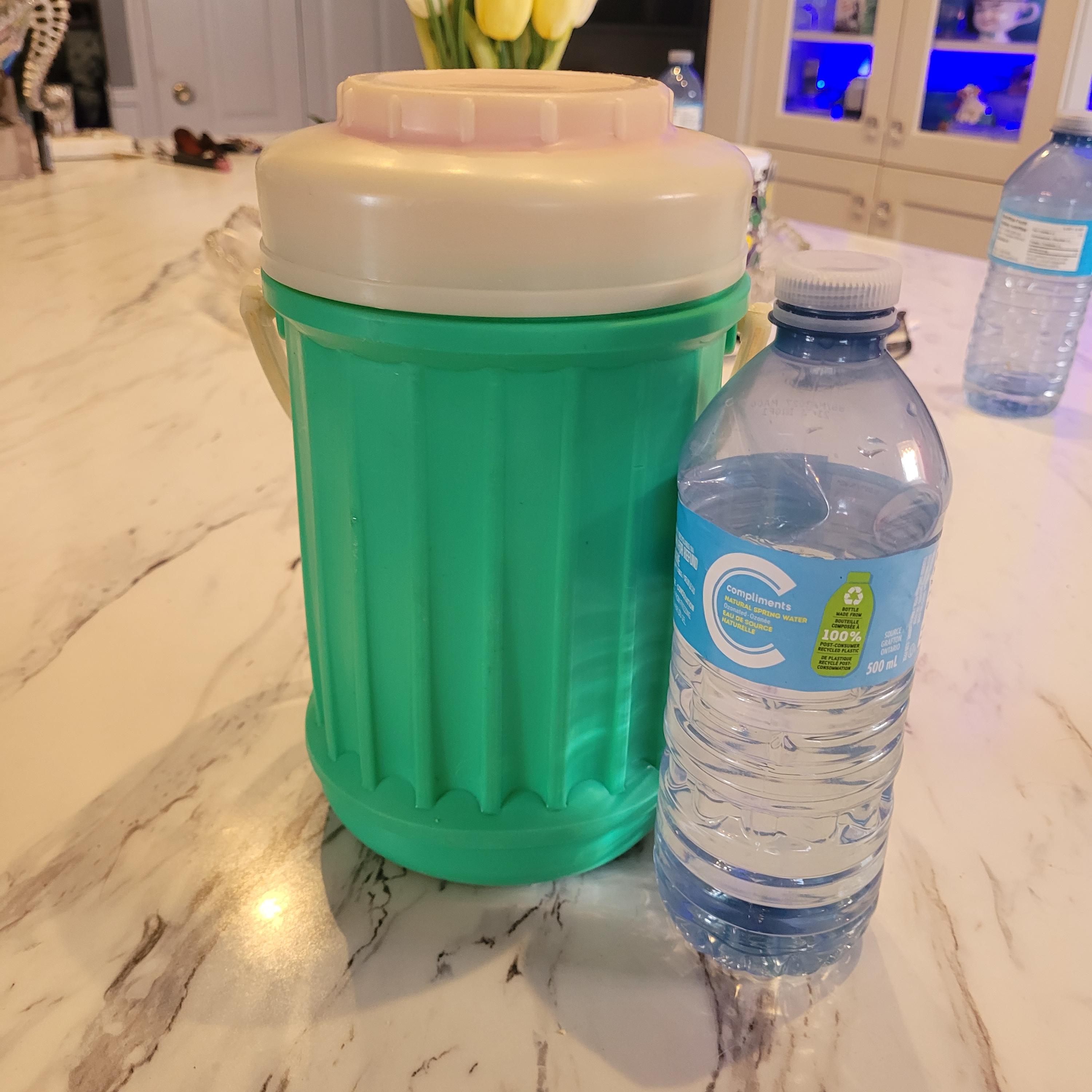 Vintage 1970s Freezinhot Green Insulated Thermos With Handle