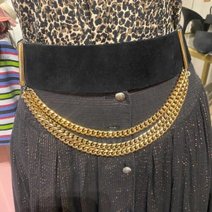 Suzi Roher Beige Multi-Strand Tassel Belt with Gold Chain Suzi Roher | Accessories | Suzi Roher Brushed Brass Link  main image 4