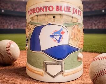 Kubek baseballowy MLB Sportsteins CUI Vintage Toronto Blue Jays Beer Stein, ręcznie malowany, kolekcjonerski prezent dla fanów