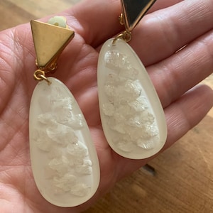 Vintage 1960er Konfetti Lucite Ohrclips