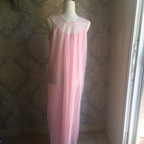 Vintage Chiffon Ankle Length Nightgown Peignoir