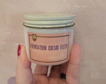 Vintage Mireille Paris Foundation Cream Jar – Mid Century French Cosmetic – Vanity Display Collectible