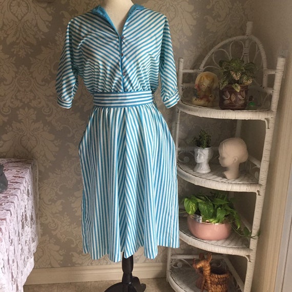 1980’s Striped Cotton Dress with Pockets