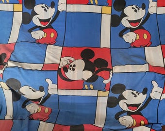 Vintage Mickey Mouse Bettwäsche Set Bettbezug Kissenbezüge Valance Disney Canada Made Retro Kinderzimmer