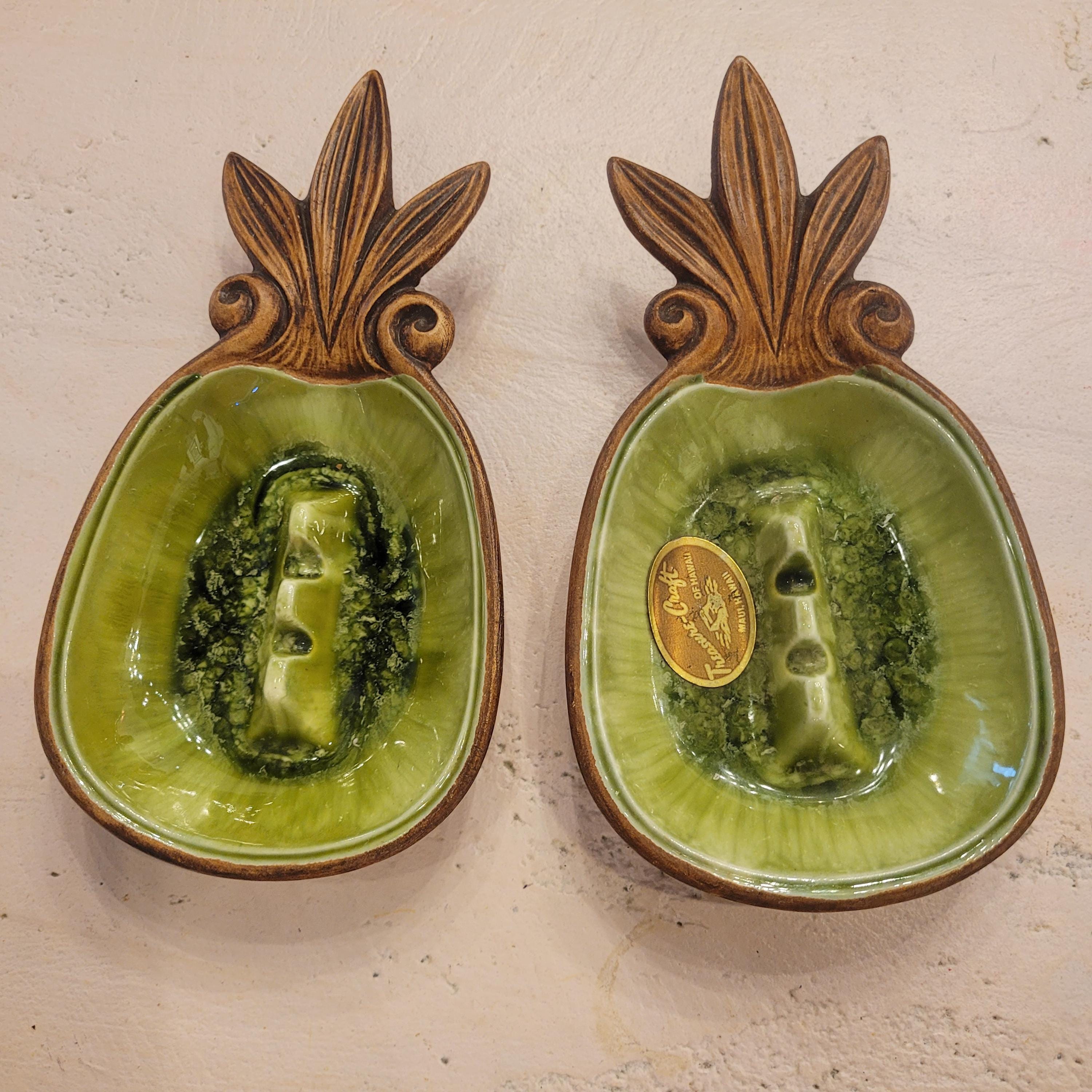 Vintage Hawaiian Treasures CD 6枚セット Vintage 1963 Treasure Craft of Hawaii Pineapple Ashtrays – Green