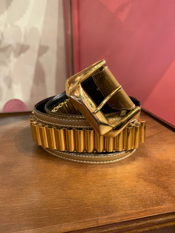 ESCADA エスカーダ キャメルレザーベルト ゴールドバックル ESCADA エスカーダ キャメルレザーベルト ゴールドバックル