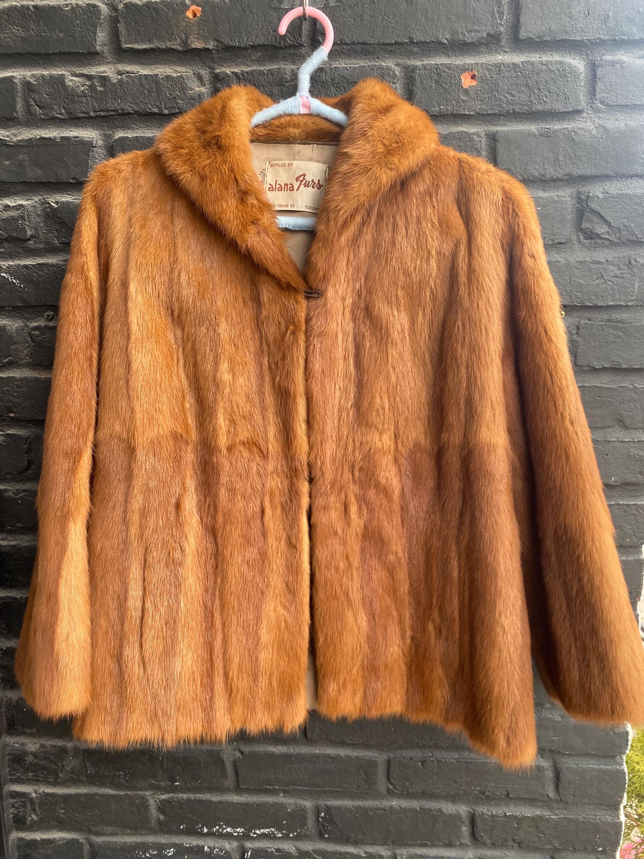 Vintage Light Brown Mink Fur Coat | 1950s-1960s Elegant Short