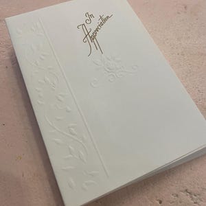 Vintage Boxed Sympathy Thank You Cards – "In Appreciation" by Gravure-Craft – Set of 19 – Unused Embossed Floral Cards with Envelopes