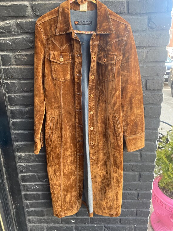 Vintage Parasuco Crushed Velvet Coat With Denim Lining – 90s