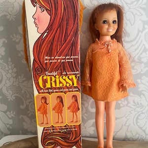 Vintage Ideal Crissy Doll with Growing Hair – Original Box & Dress – 1969