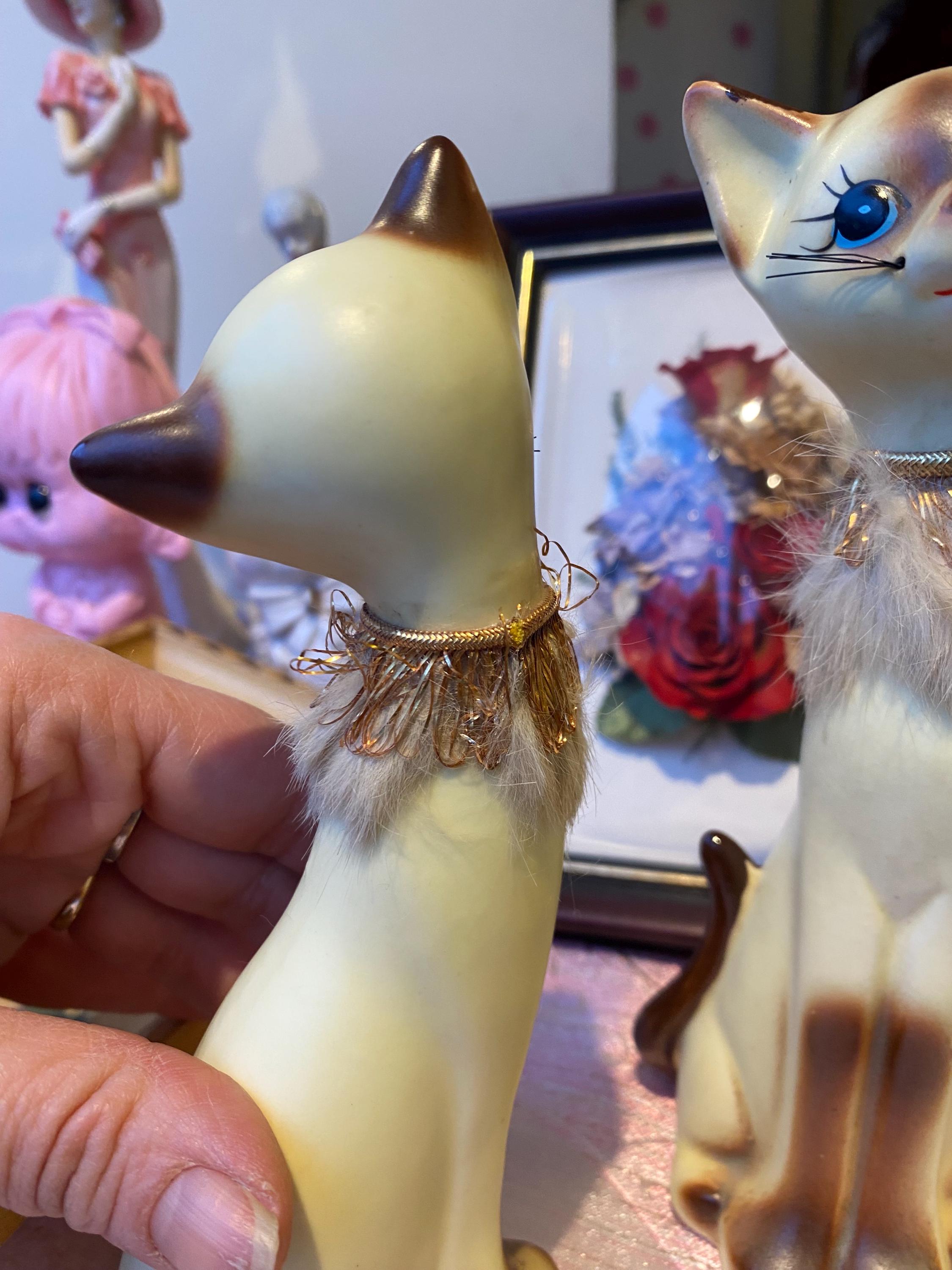 Vintage Siamese Cat Figurines – Mid-century Japan Ceramic Cats – G