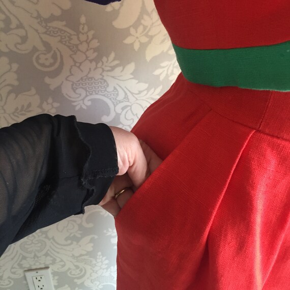 1980's Albert Nipon Two Piece Primary Colour Line… - image 3